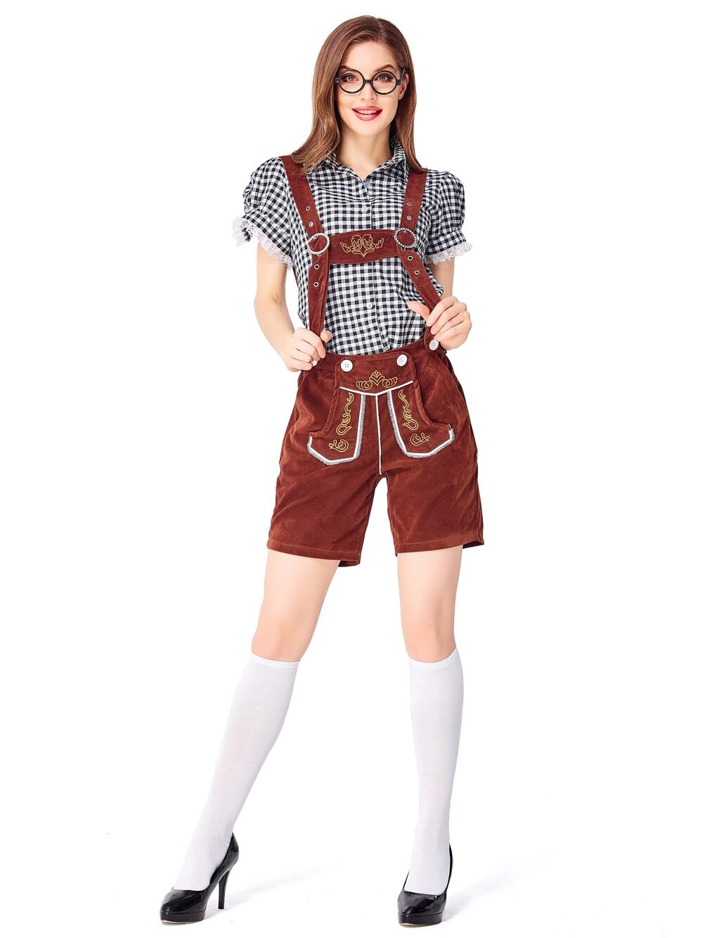 5445 German Oktoberfest Costume Bavarian Oktoberfest Lederhosen Plaid